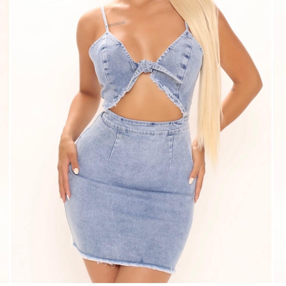 Fashion Nova Denim Dress - Never Worn